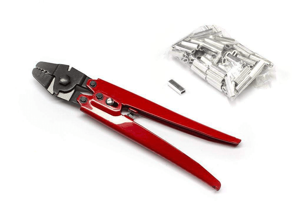 Catnets WIRE ROPE FASTENING & CLIPS Crimping Pliers + Alum Crimps 100pk