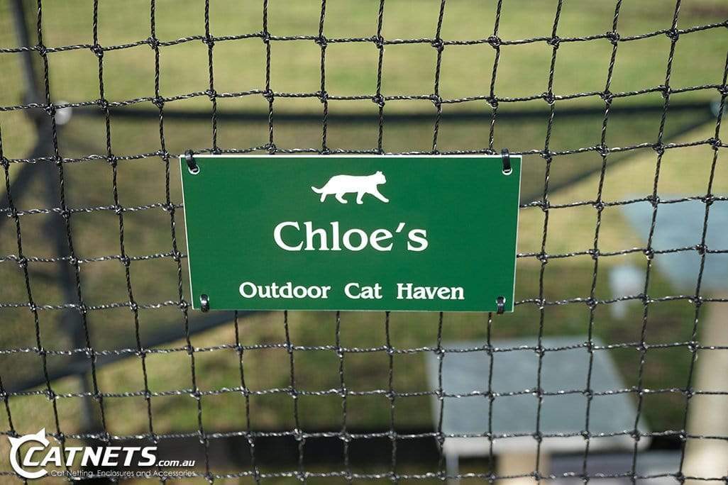 Catnets Enclosure Accessories Custom Engraved PVC Name Plaque